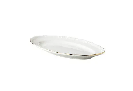 Maria Theresa bord ovaal porselein goudrand 26 cm 4 stuks
