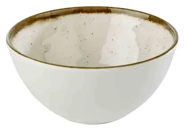 APS STONE ART kom melamine wit bruin onbreekbaar 1 stuk