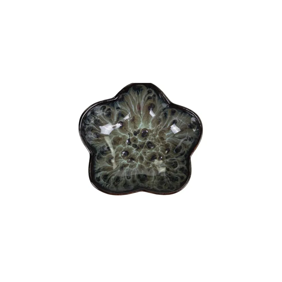 Ginza Nagare kom zwart 9,3 cm 6 stuks porselein