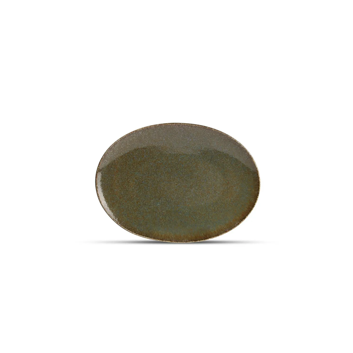 Bonbistro Cirro plat bord 24x17 cm groen ovaal 4 stuks