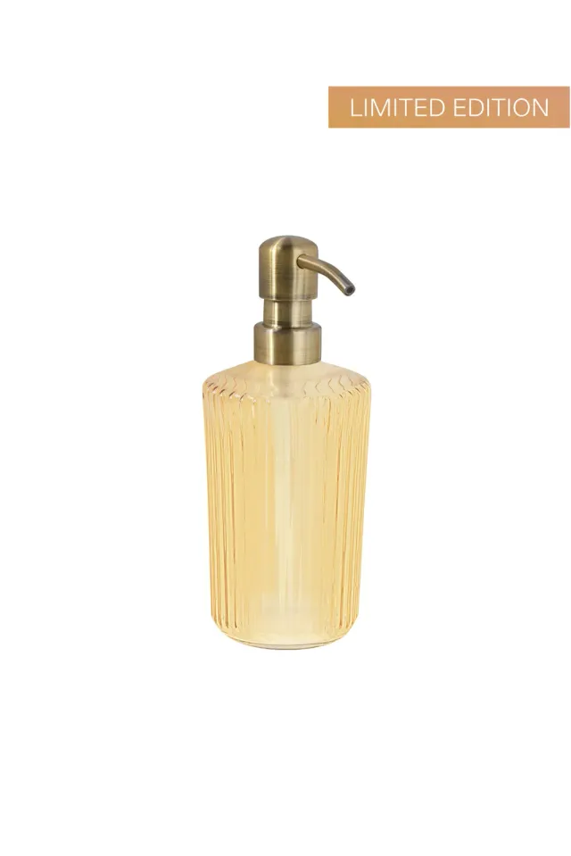 Paveau Ribbed handzeepdispenser Cable 350ml messing pomp