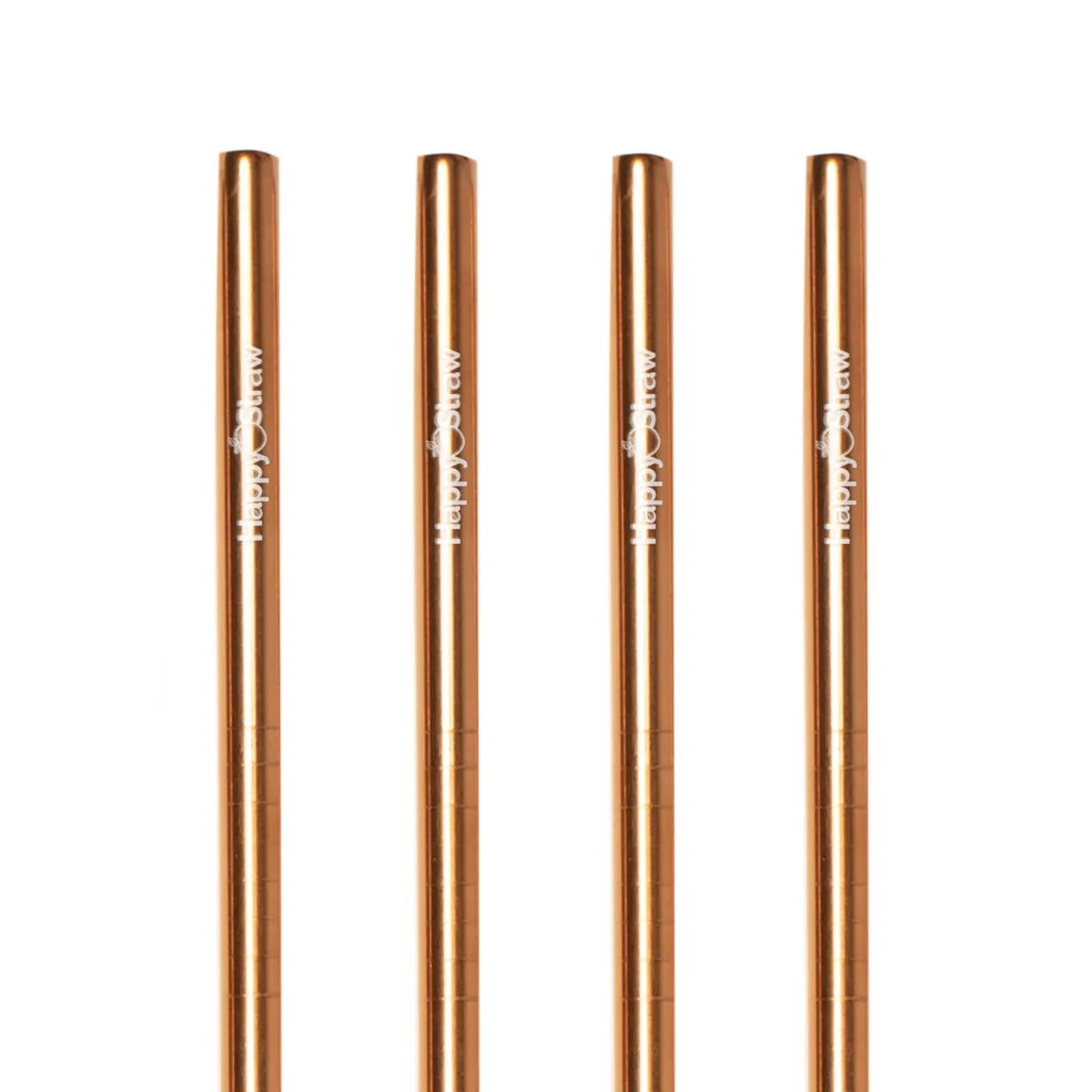 Happy Straw rvs rechte rietjes roségoud 4 stuks 6 mm