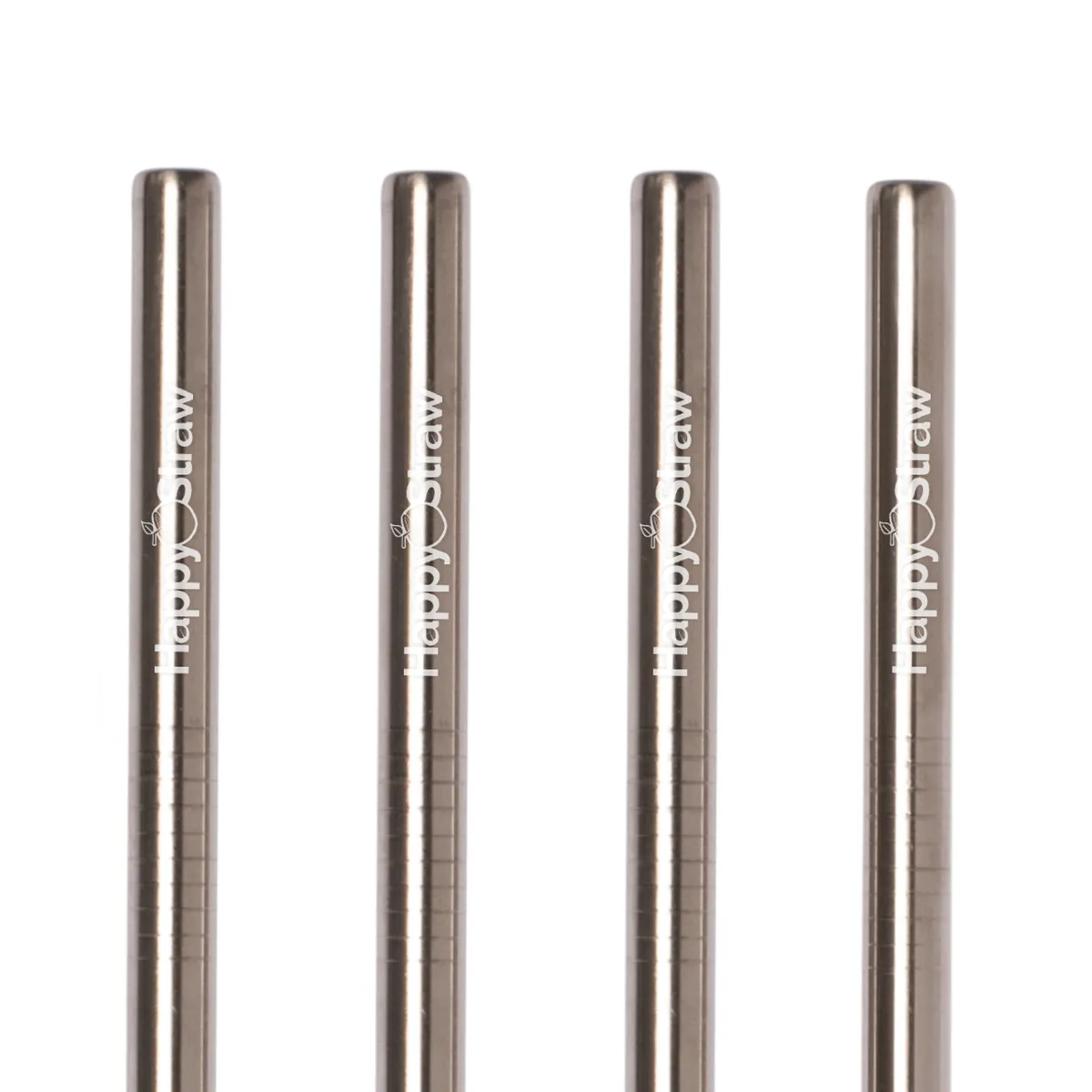 Happy Straw Smoothie rietjes recht zilver 4 stuks