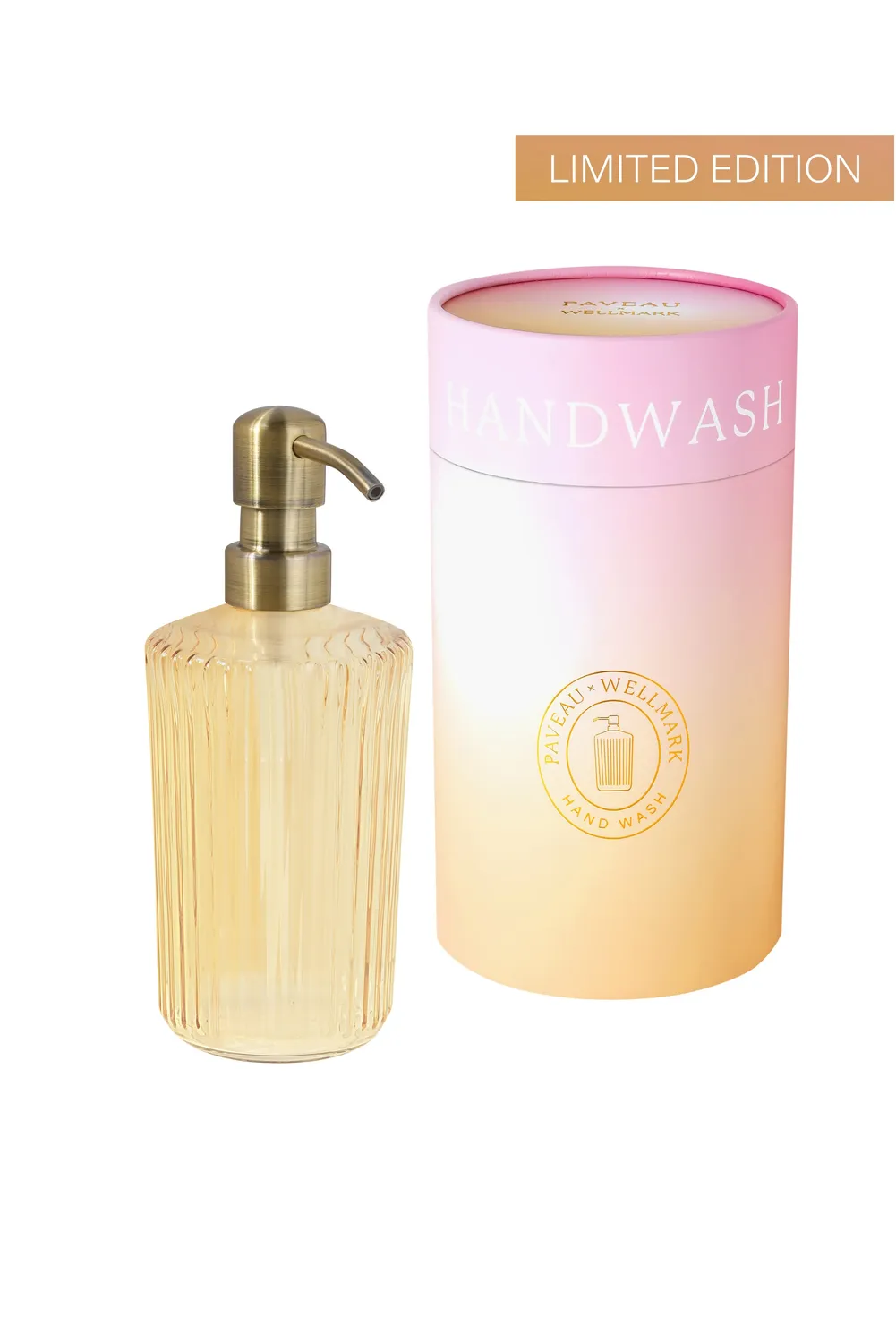 Paveau Ribbed handzeepdispenser Cable 350ml messing pomp