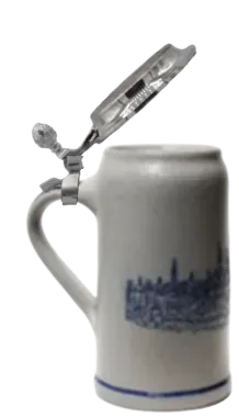 Artina München bierpul 1 liter met deksel tin