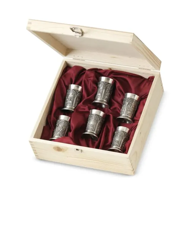 Artina Dürer shotglaasjes 6 cm 6 stuks helder glas