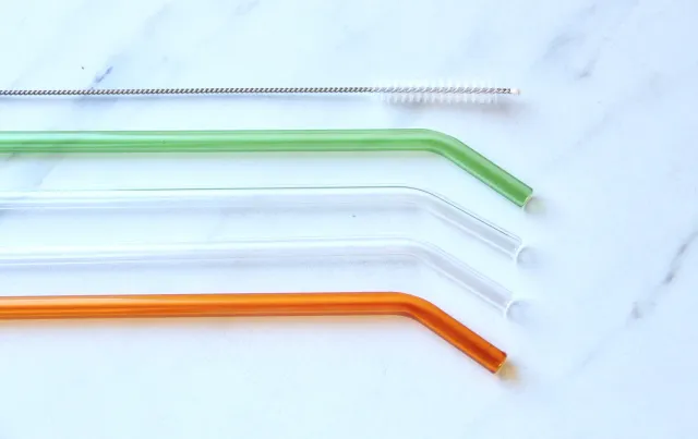 Happy Straw Glazen Rietjes 4-pack Mix Kleur Borosilicaat