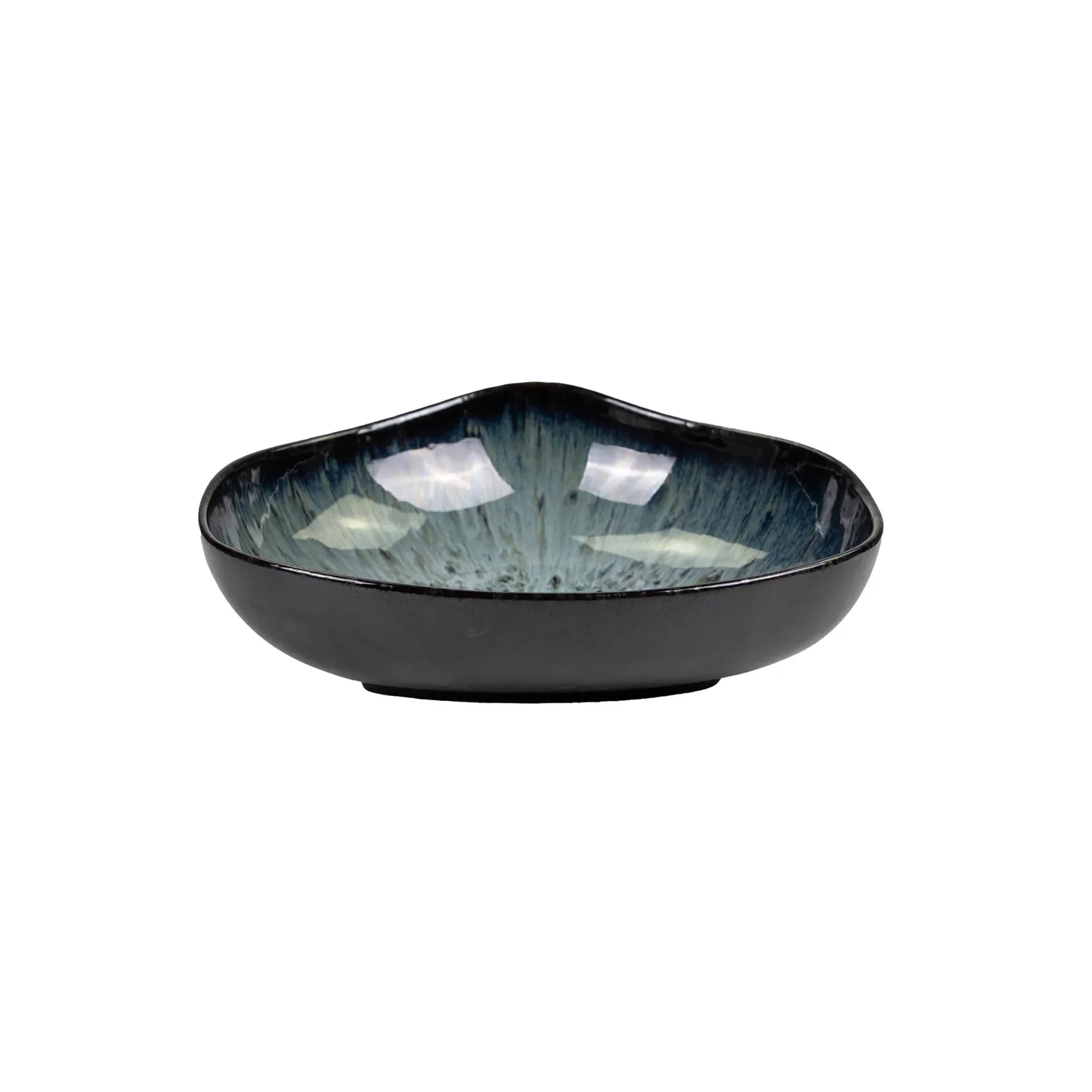Ginza Nagare kom zwart 22,6 cm porselein set 4 reactief