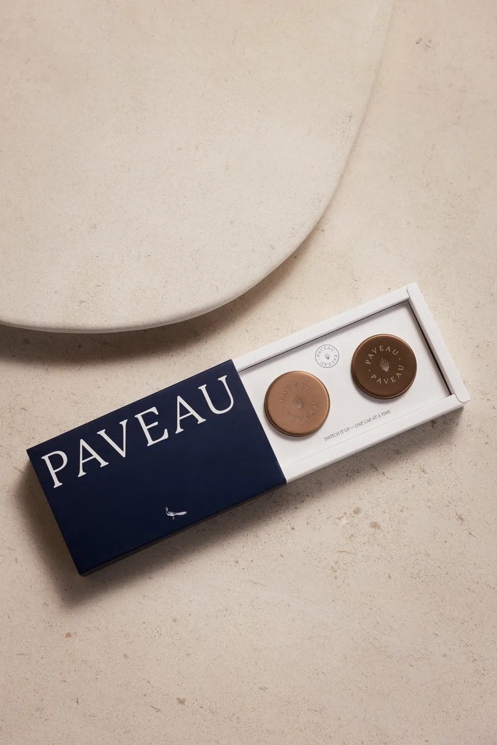 Paveau Ribbed doppen Koper set van 2