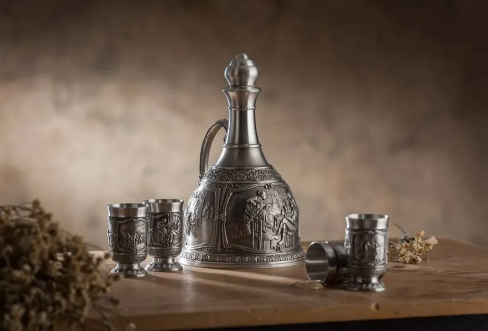 Artina Gambrinus schnaps set 5-delig tin