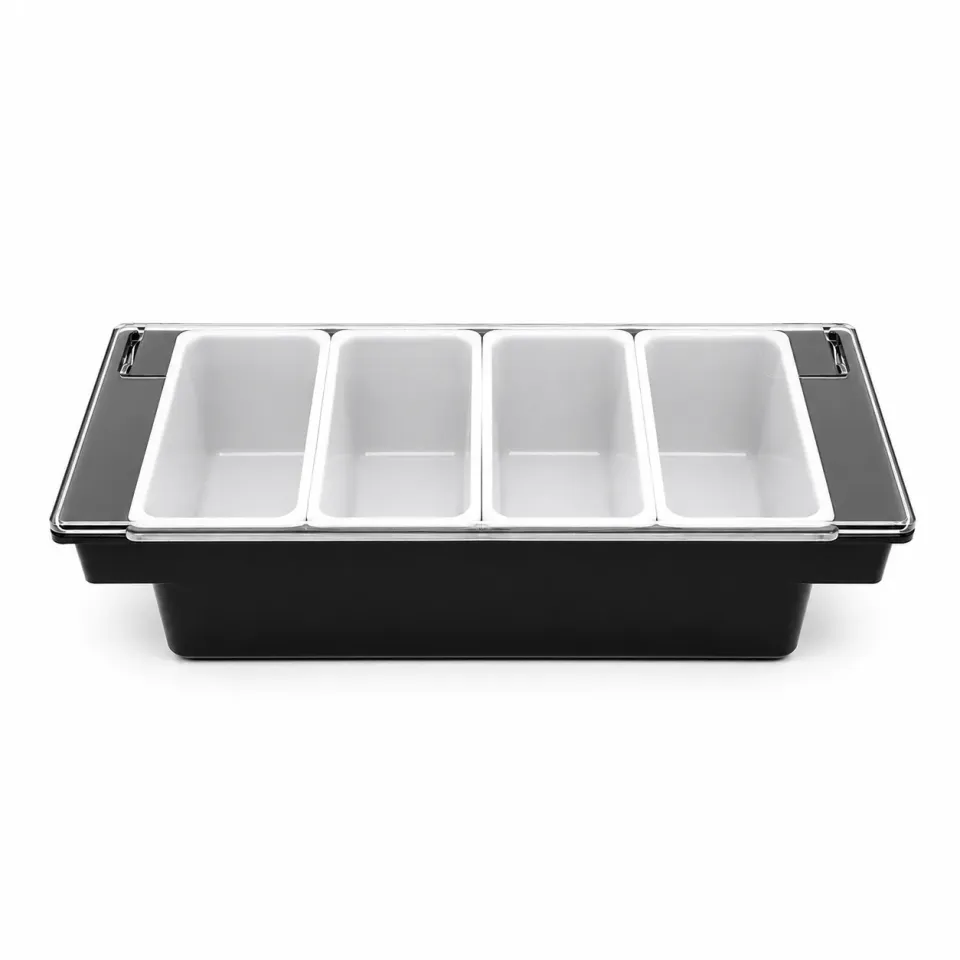 APS Condiment Holder garnituurbak zwart 4x 473 ml outlet