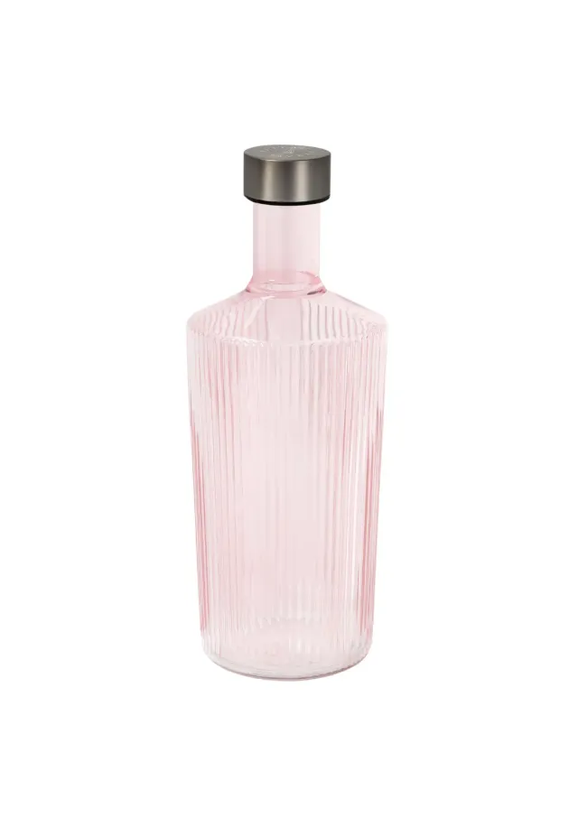 Paveau Ribbed Large roze fles ribbelglas