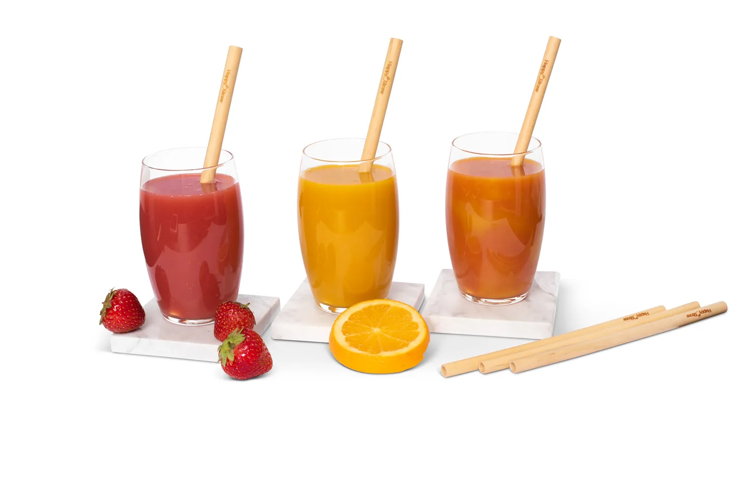Happy Straw bamboe rietjes family pack 8 stuks