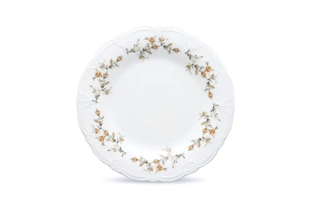 BonBistro Retro plat bord 32 cm brown flower set 2