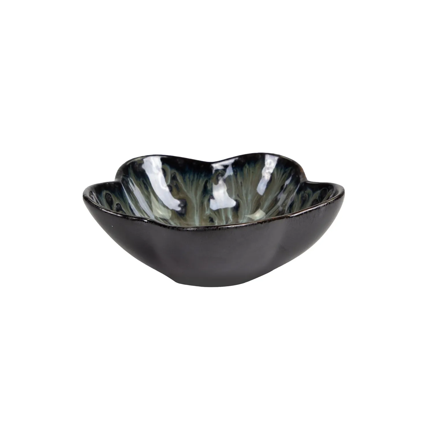 Ginza Nagare kom zwart 9,3 cm 6 stuks porselein