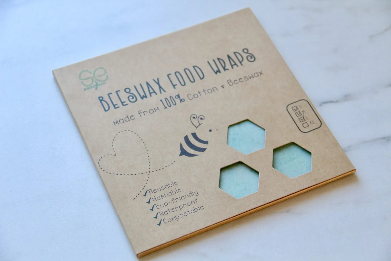 Happy Straw Simply Eco bijenwas wraps set 3 stuks