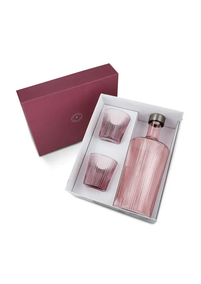 Paveau Ribbed geschenkset Broome fles + 2 glazen