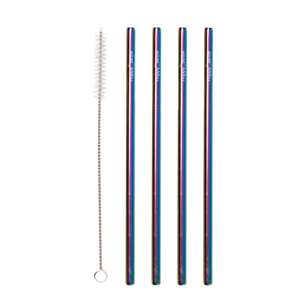 Happy Straw Smoothie Rietjes Recht Rainbow 4-pack 8 mm
