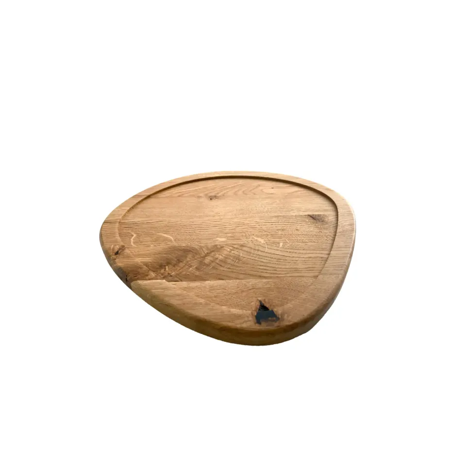 Ming serveerplank 29,5 cm wilde eik waxed rond