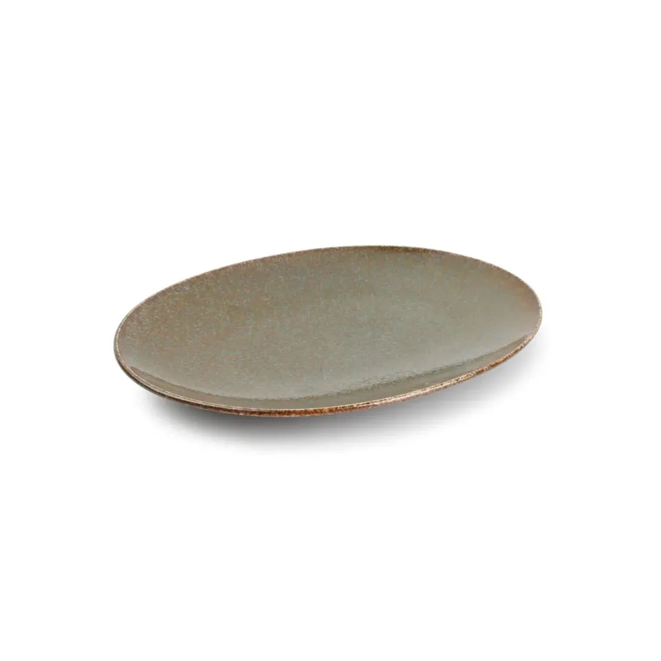 Bonbistro Cirro plat bord 24x17 cm groen ovaal 4 stuks