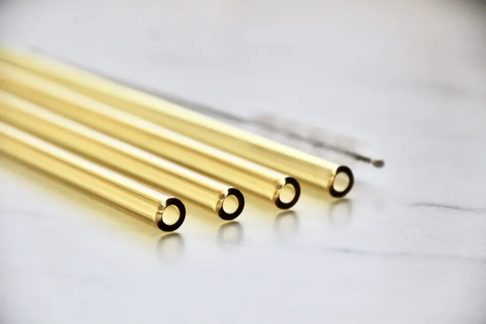 Happy Straw glazen rietjes geel 4 stuks borosilicaat