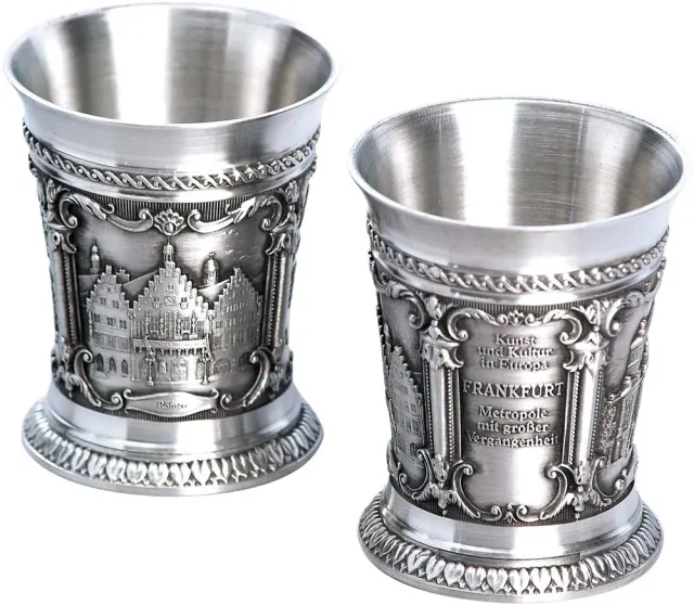 Artina Frankfurt shotglaasjes 2 stuks 5,5 cm tin