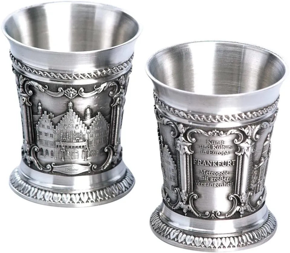 Artina Frankfurt shotglaasjes 2 stuks 5,5 cm tin