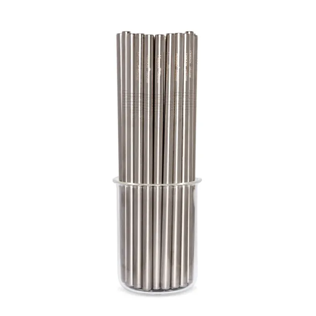 Happy Straw Zilveren RVS Rietjes Recht 50-pack 6 mm