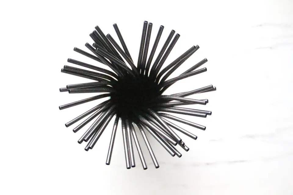 Happy Straw Black Bent Bamboe Rietjes 50-pack Zwart