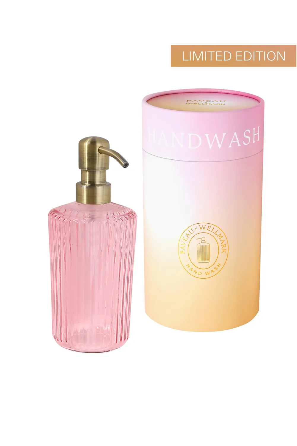Paveau Ribbed handzeepdispenser Pink 350 ml