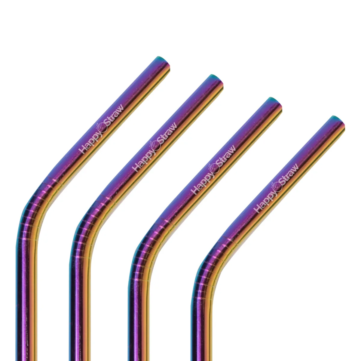 Happy Straw smoothie rietjes gebogen rainbow 4 stuks