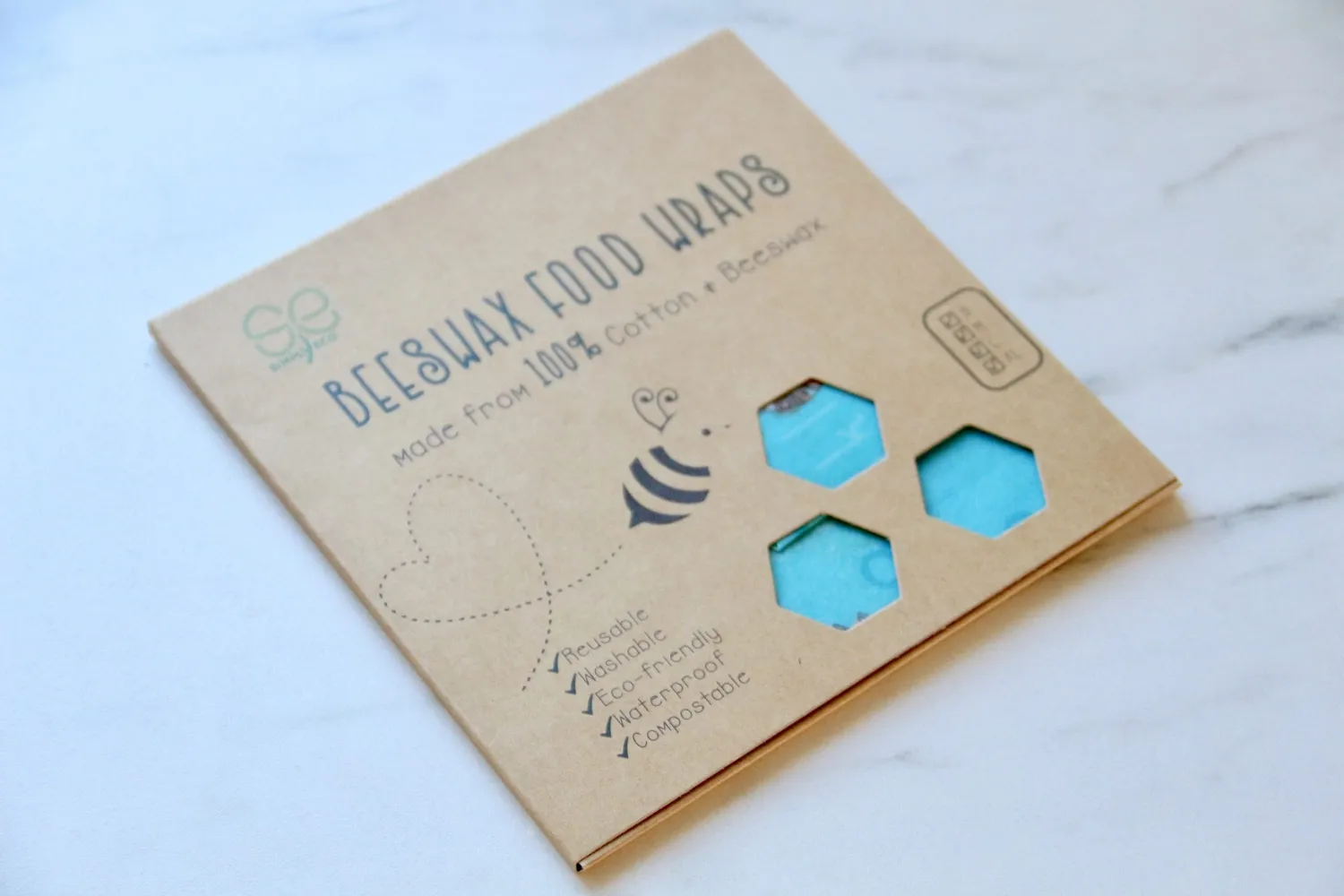 Happy Straw Simply Eco bijenwas wraps set 3 stuks