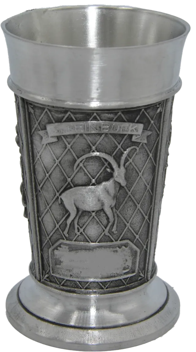 Artina Steinbock beker tin met steenbokmotief