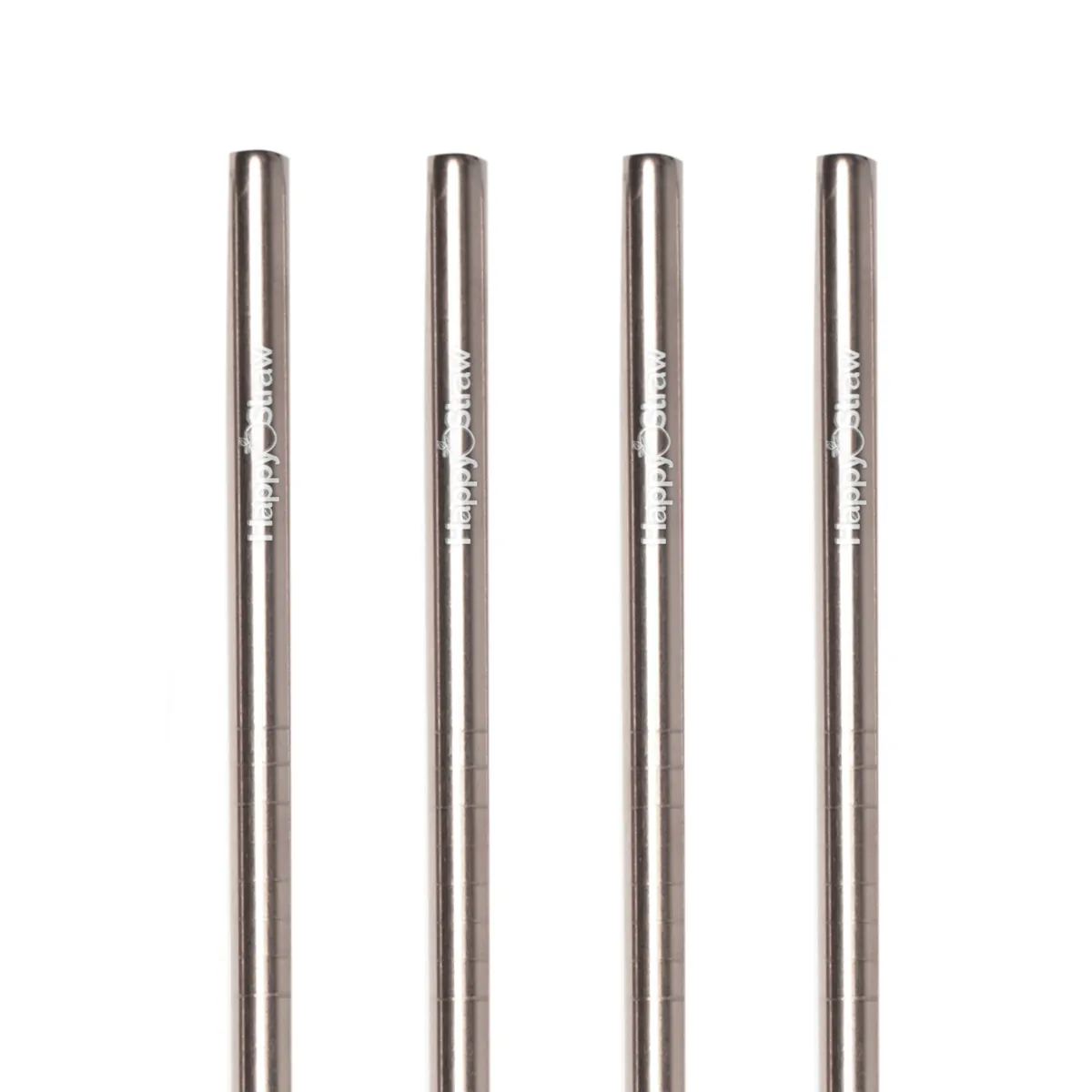 Happy Straw Regular rvs rietjes recht zilver 4 stuks