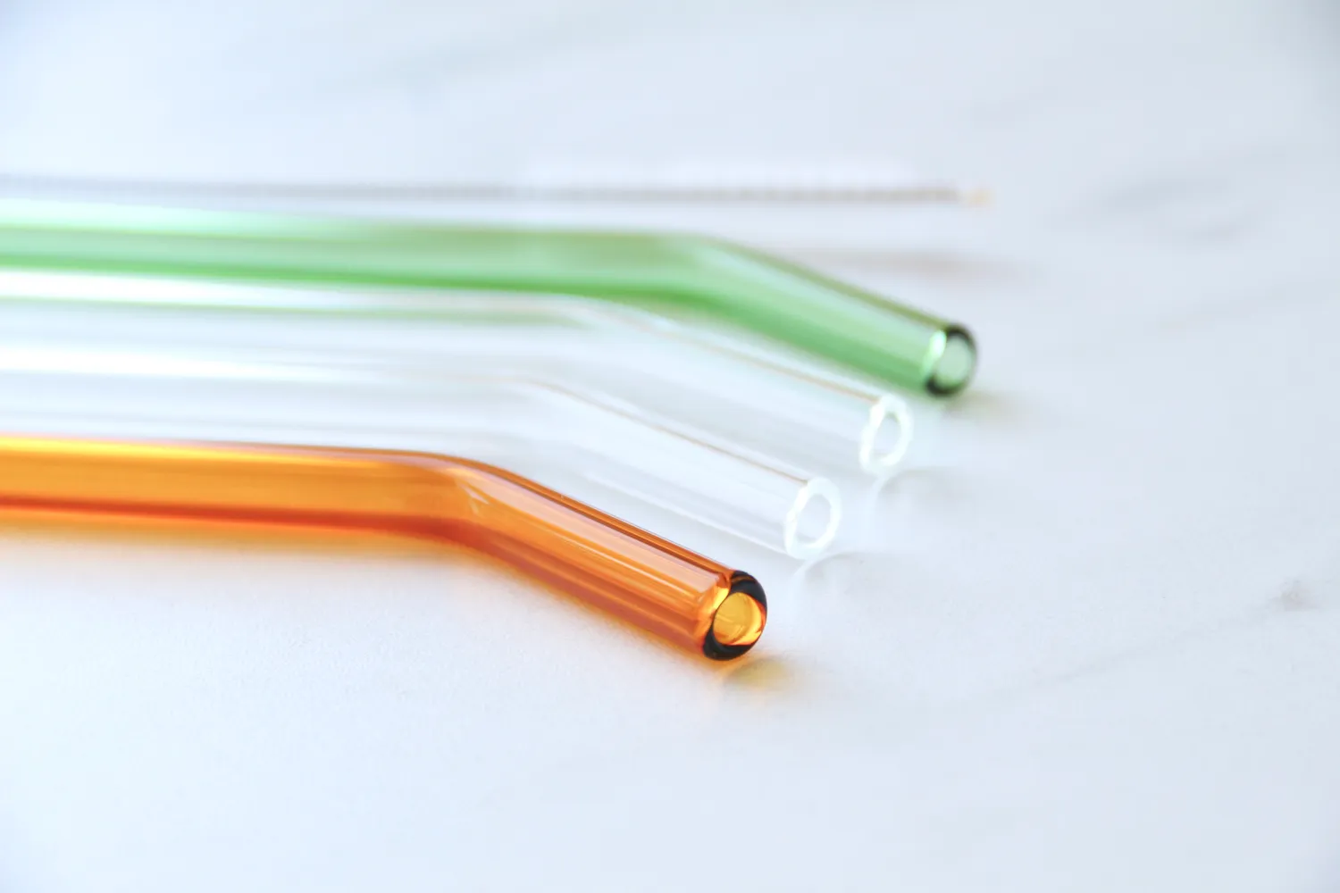 Happy Straw Glazen Rietjes 4-pack Mix Kleur Borosilicaat