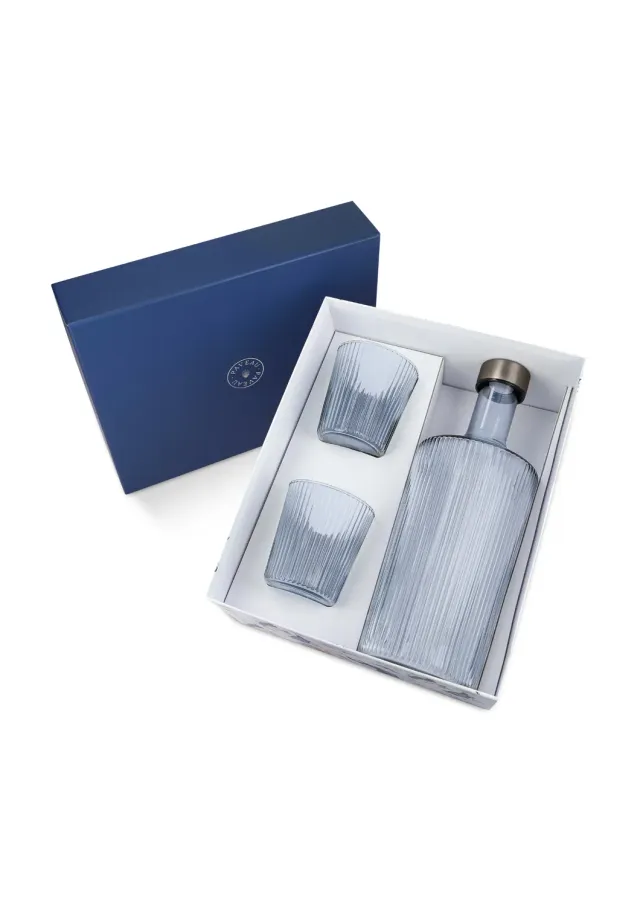 Paveau Ribbed Elegance geschenkset Twilight fles+2 glazen