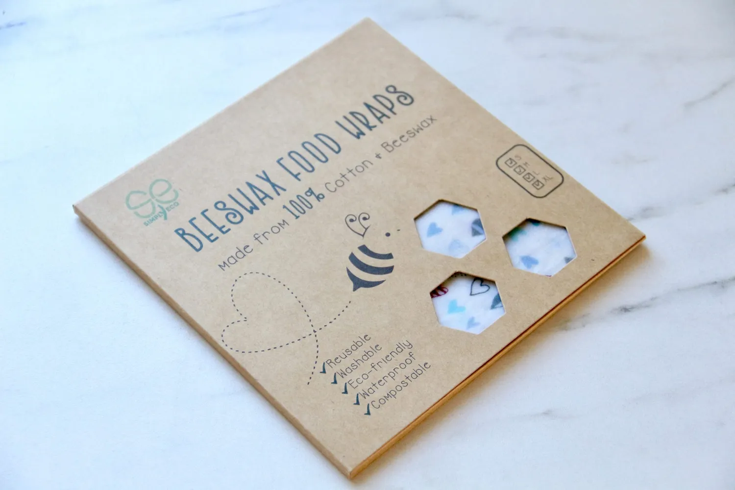 Happy Straw Simply Eco bijenwas wraps set 3 stuks