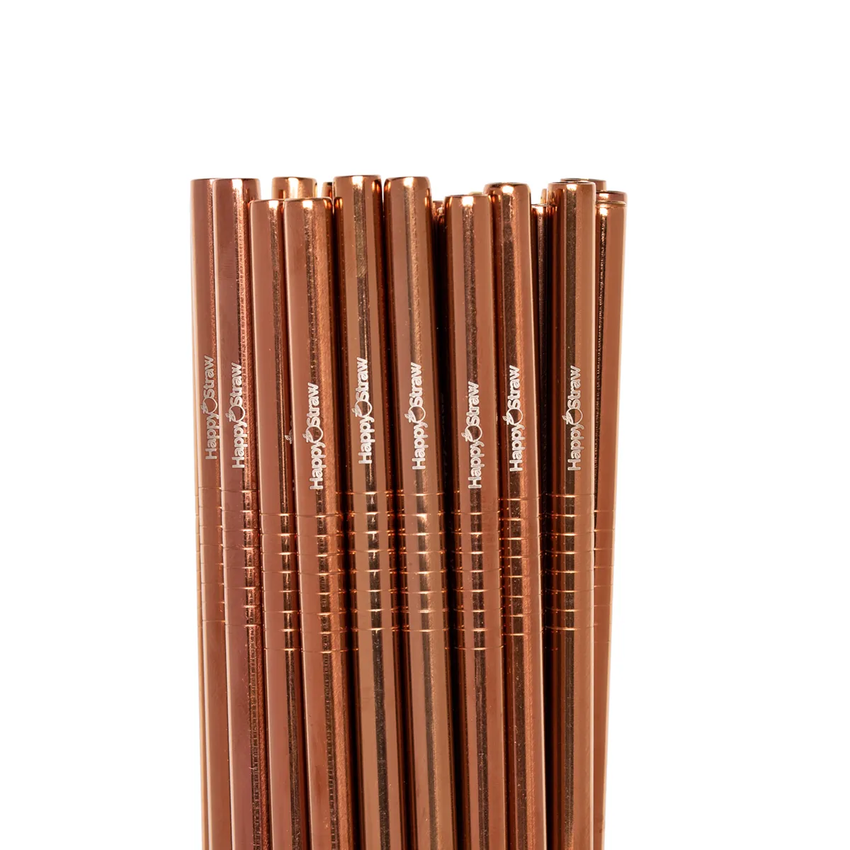 Happy Straw Straight Rose Gold rietjes 6 mm 50 stuks