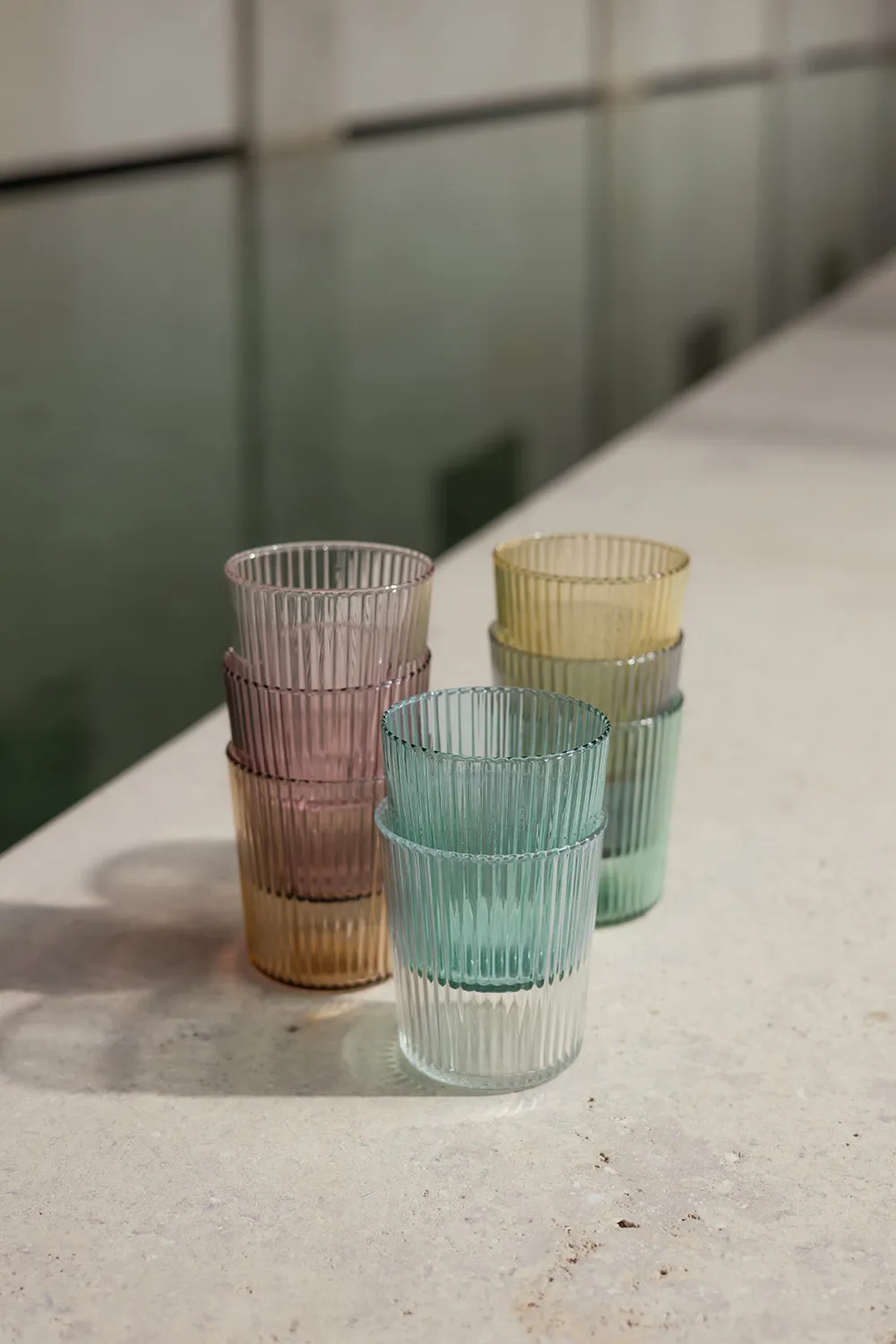 Paveau Ribbed Elegance waterglazen Broome set 2 geribbeld