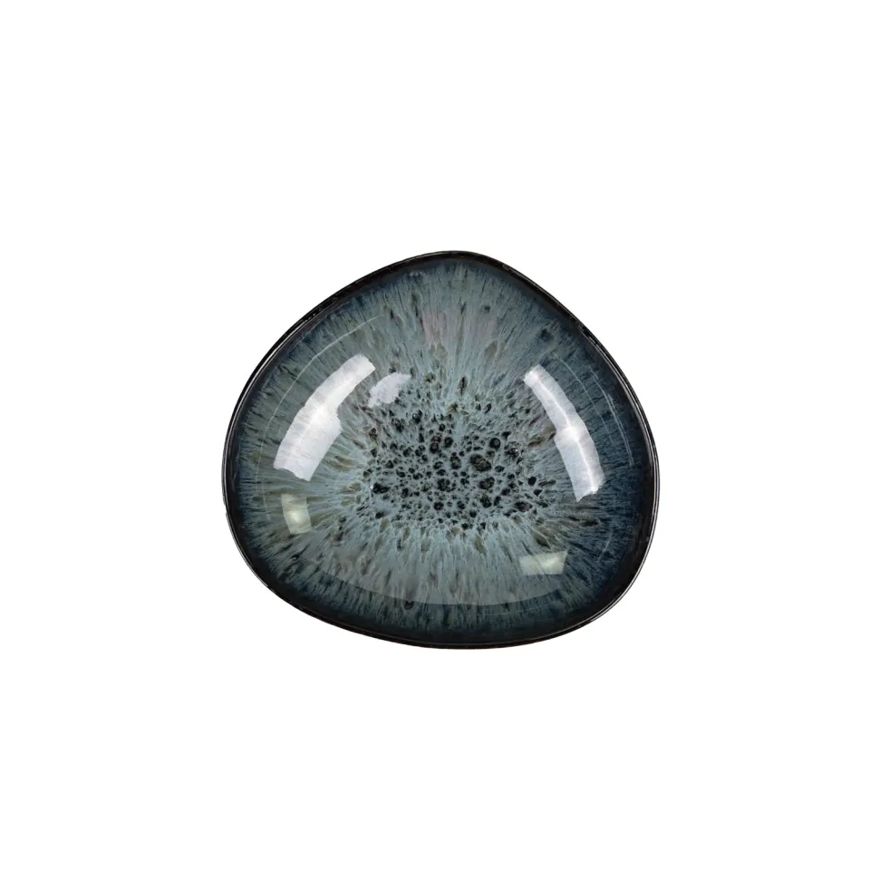 Ginza Nagare kom zwart 22,6 cm porselein set 4 reactief