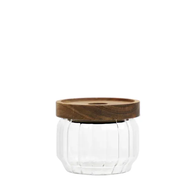 APS voorraadpot glas 250 ml acacia deksel