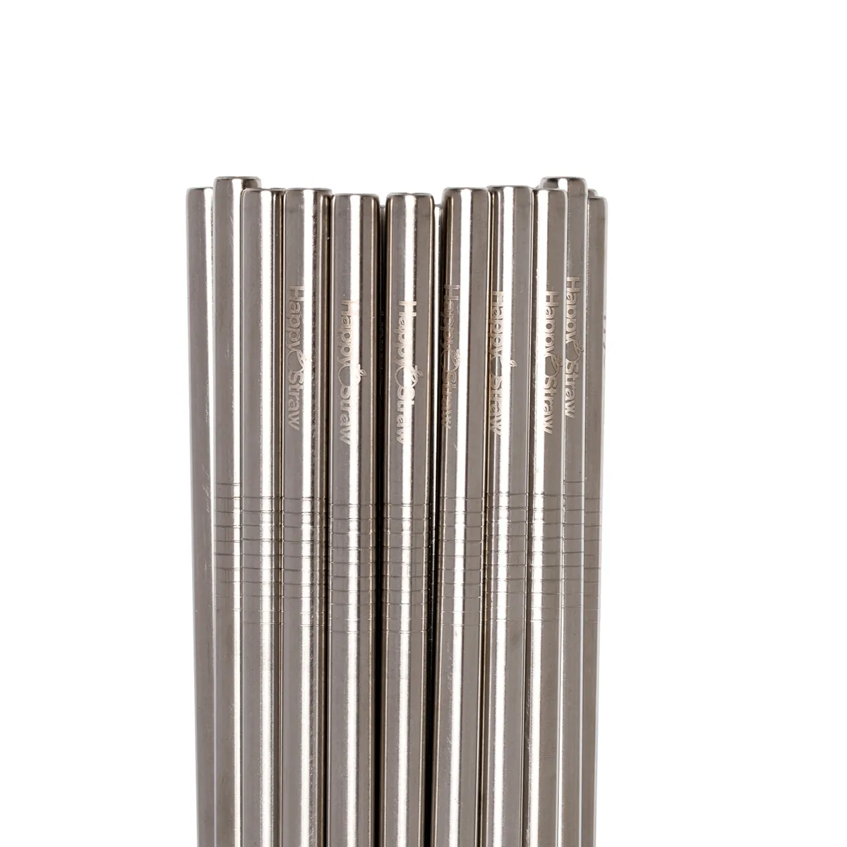 Happy Straw Zilveren RVS Rietjes Recht 50-pack 6 mm