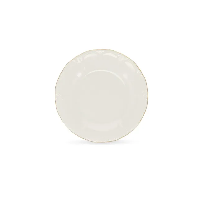 BonBistro Retro plat bord 20,5 cm gouden rand 6 stuks