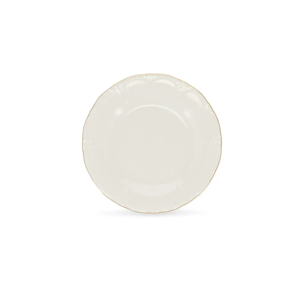 BonBistro Retro plat bord 20,5 cm gouden rand 6 stuks