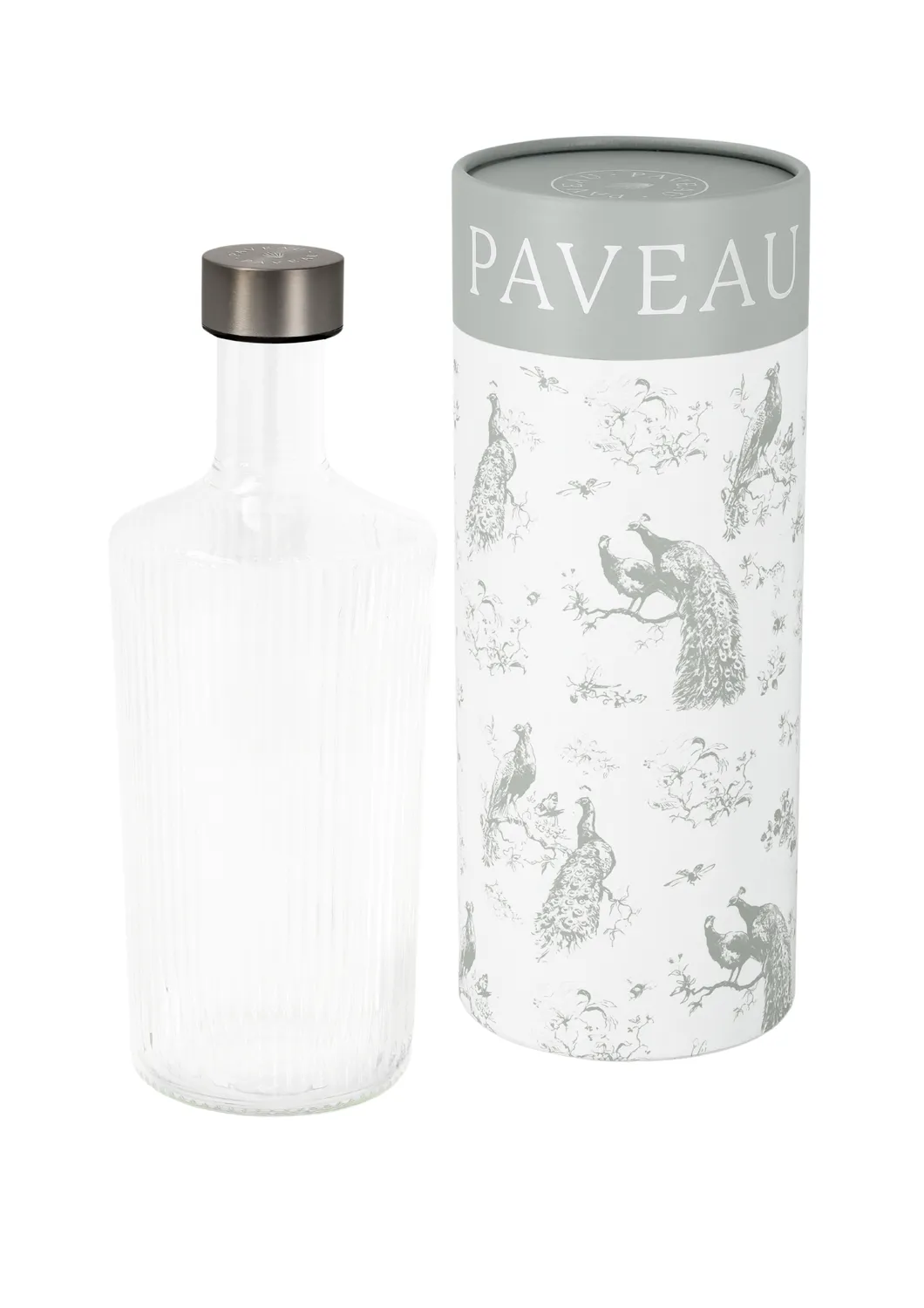 Paveau Ribbed Large White Haven fles ribbelglas