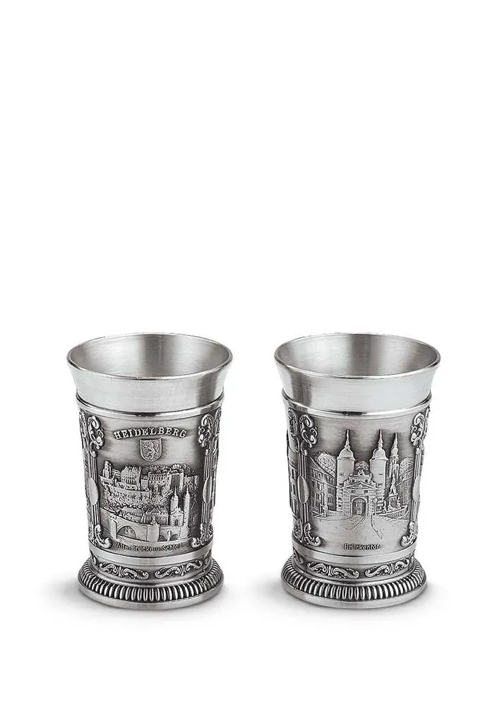 Artina Heidelberg shotglaasjes 2 stuks 6,5 cm tin