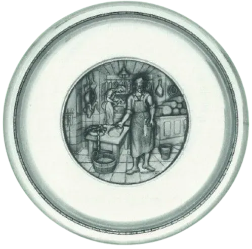 Artina Metzger bord 19 cm tin reliëf