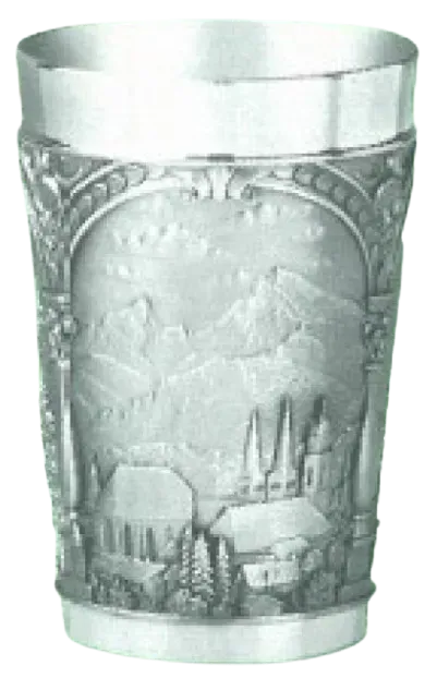 Artina Berchtesgaden beker glas met gravure