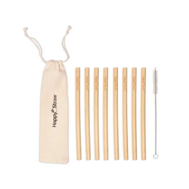 Happy Straw bamboe rietjes family pack 8 stuks