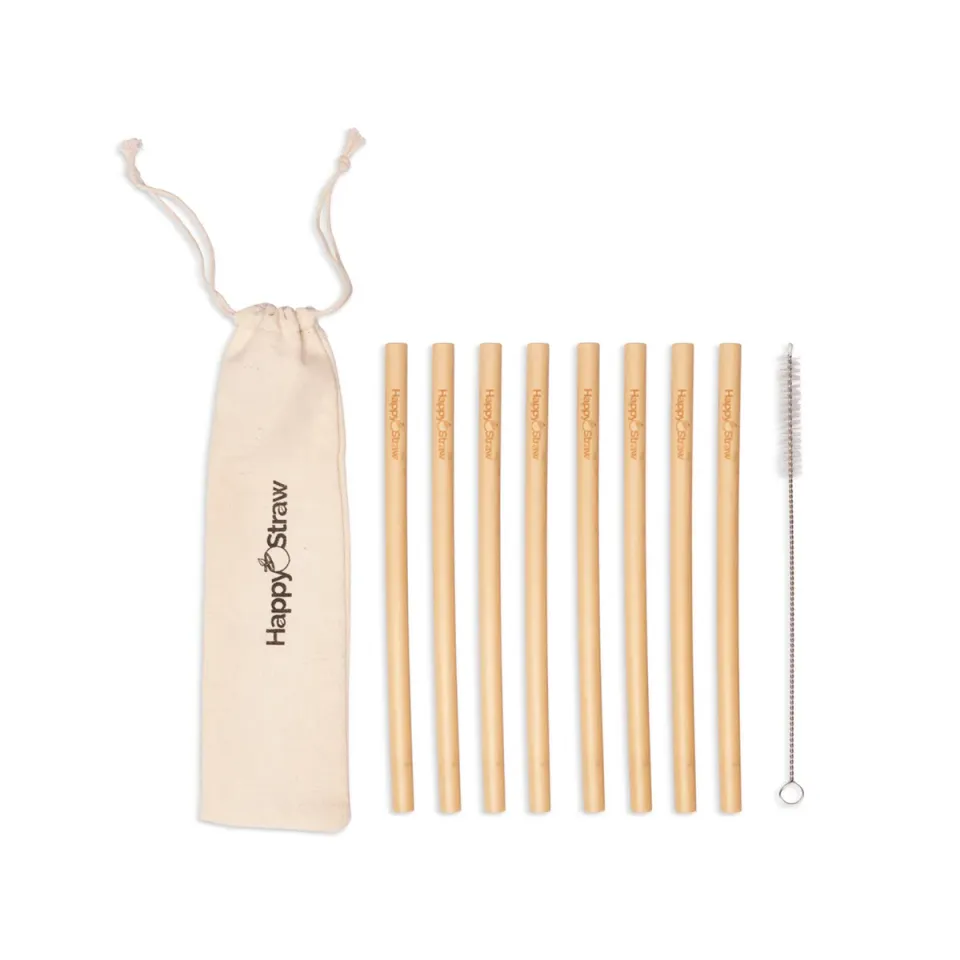 Happy Straw bamboe rietjes family pack 8 stuks